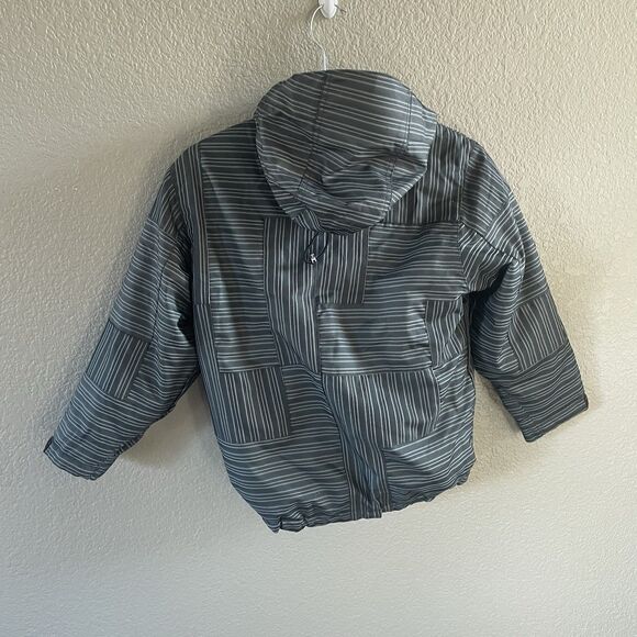 RIPZONE Snow Jacket Youth Small Grey Striped Core 5000MM FLEECE Lined Hooded Ski - Picture 2 of 16